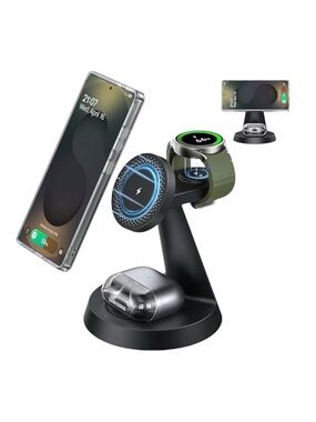 Magnetic Wireless Charger, 3 in 1 Charging Station for MagSafe Samsung